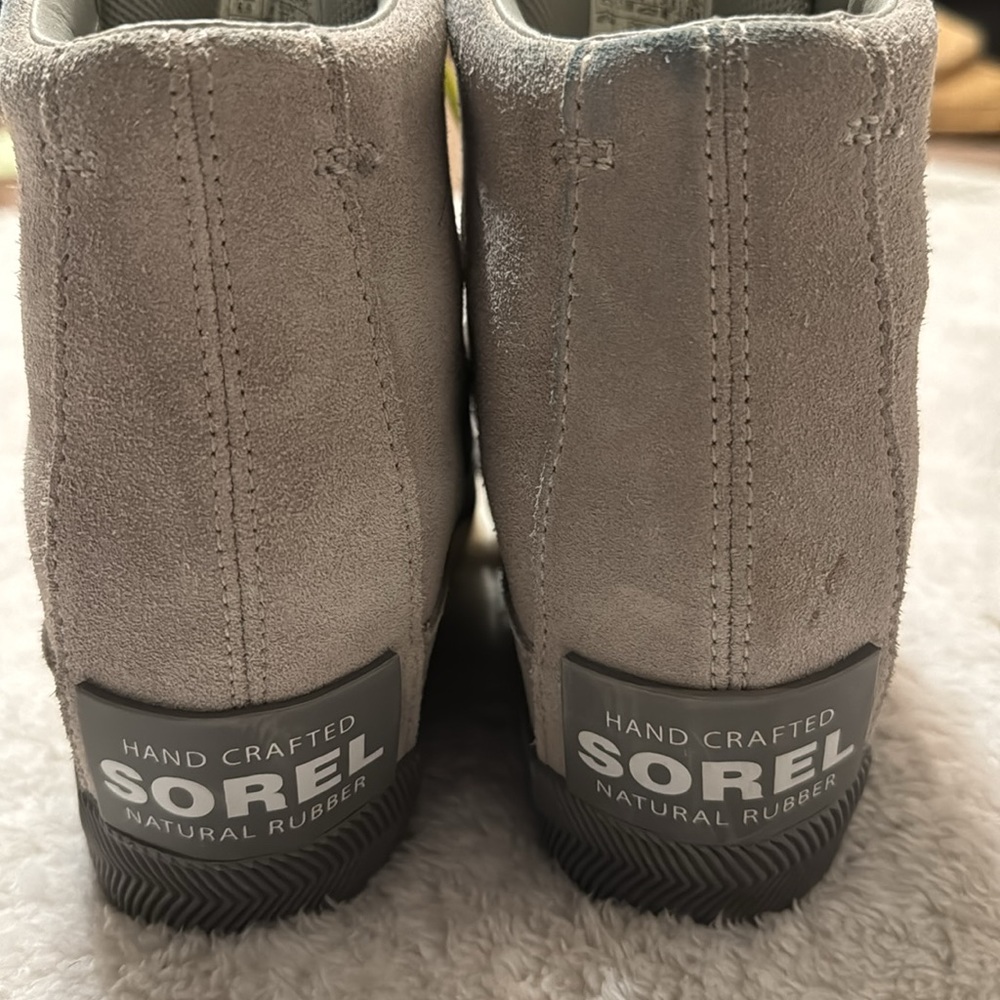 🩶EUC Sorel Out N About Waterproof Leather Wedge Sneakers - Picture 6 of 12